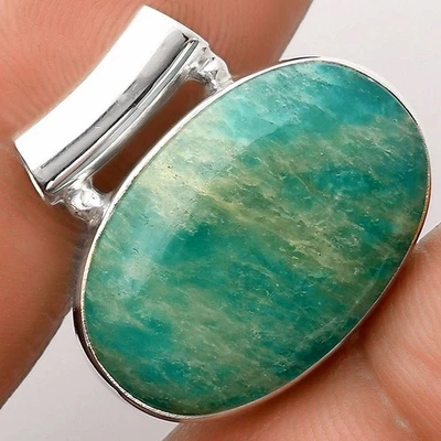 Natural Paraiba Amazonite 925 Sterling Silver Pendant Jewelry P-1259 - Image 1 of 4