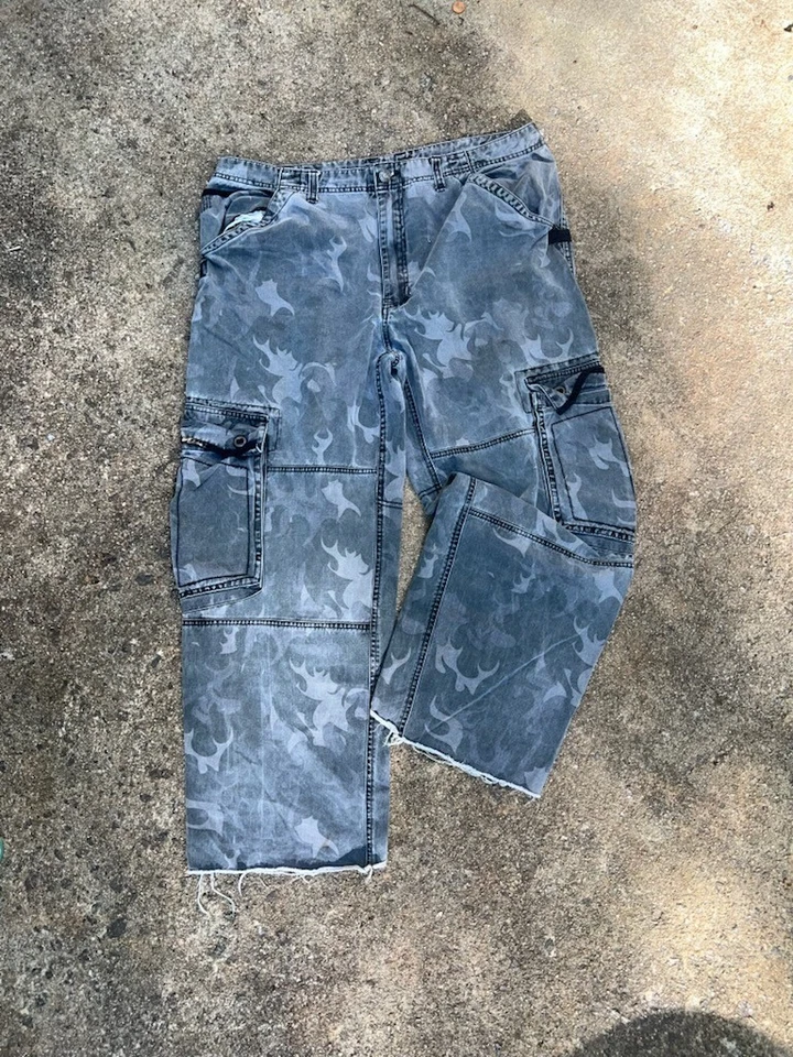 Harley-Davidson vintage Y2K patrón 36x30 DPM carga multi bolsillo núcleo de motociclista  Foto 1 de 4