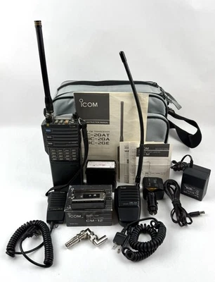iCom IC-2GAT Handheld VHF FM Transceiver Radio W/ 2 Battery Packs, 2 Mics & More - image 1 of 4