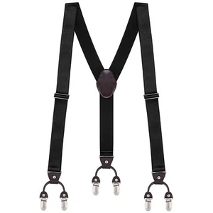 "Buyless Fashion Satin Twill Formal Men Suspender - 48" 6 Clip Y Back - 1 1/4 - Picture 1 of 49
