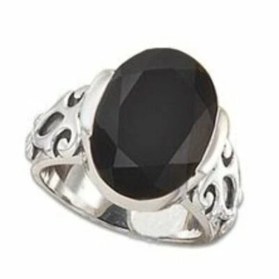 Silpada Sterling Silver Black Chalcedony Onyx Ring Size 6 R1410 WOW - Image 1 of 4