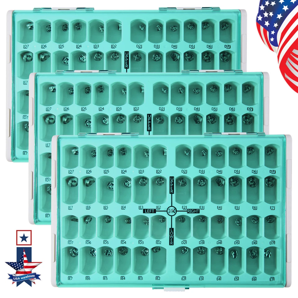 1-3 Juego de Coronas Molares Primarias Dentales Niños Acero Inoxidable Pediátricas Preformadas st Foto 1 de 1