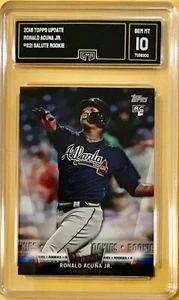 2018 Topps Update - SALUTE #S21 - RONALD ACUNA JR - Rookie Debut - GMA 10 GEM - Picture 1 of 1