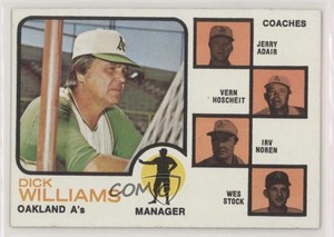 1973 Topps Dick Williams Jerry Adair Vern Hoscheit Irv Noren Wes Stock Rookie RC