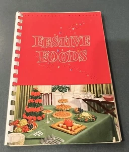 Vintage Festive Foods Cookbook Recipes 96 Pages Holiday Recipes Cook Christmas - Imagen 1 de 4