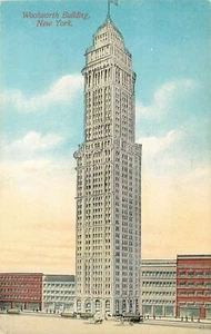 Woolworth Building New York NY trolly Postcard - Picture 1 of 2