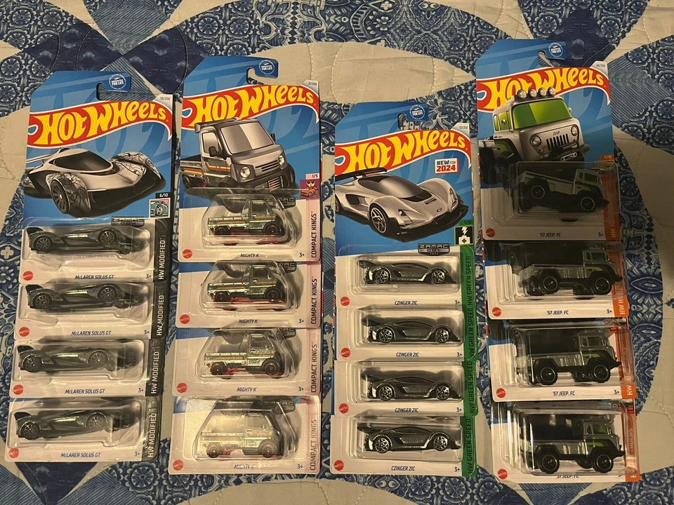 Hot Wheels Czinger 21c, Mighty K, ‘57 Jeep FC & McLaren Solus GT Lot Of 16 ZAMAC - Image 1 of 1