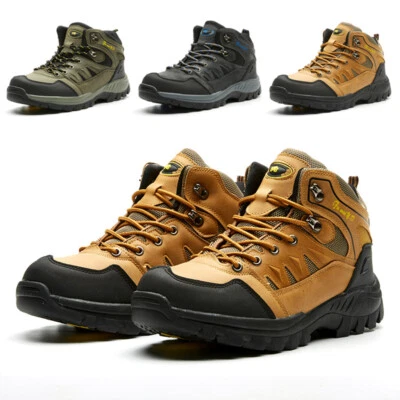 Mens Waterproof Leather Hiking Work Boots Snow Outdoor Warm Sneaker Winter Shoes - Image 1 of 4