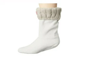 Hunter Original Short Cable Knit Cuff Welly Boot Socks Greige Size L 8221 - Picture 1 of 2