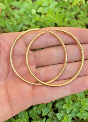 Pendientes de aro rellenos de oro 14K 2x2 joyas para mujer Cadenas Arrecadas Mujeres Foto 1 de 4