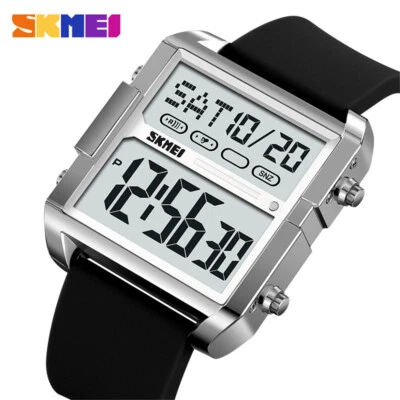 SKMEI Men Square Watch Electronic Sport Wristwatch Boys Digital Silicone Watch - Image 1 of 4