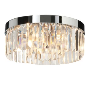 SAXBY Crystal Bathroom Decorative Flush Ceiling Light Glass Droplets IP44 35612  - Picture 1 of 1