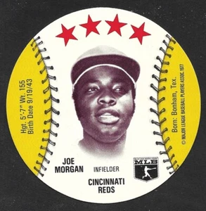 1977 CHILLY WILLEE MSA DISCS  Joe Morgan  CINCINNATI REDS  EX-MINT+   A - Picture 1 of 2