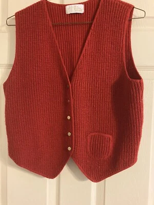 Chaleco Suéter Vintage It's Pure Gould Para Mujer Rojo Acanalado M/L EE. UU. Foto 1 de 3