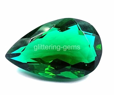 122.00 Ct Rare Green Moldavite Lab Created Pear Cut IGL Certified Loose Gems SA - Image 1 of 4