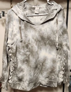 American Rag Cie Hoodie L green white tie dye tie side - Picture 1 of 4