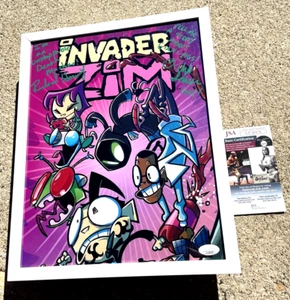 INVADER ZIM SIGNED + FRAMED 11x14 Photo JSA COA RIKKI SIMONS & Richard Horvitz - Picture 1 of 4