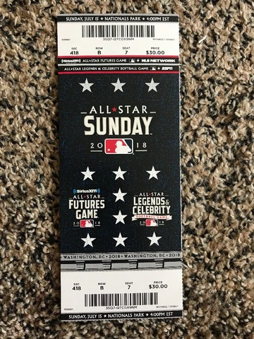 2018 MLB All Star Game TICKET STUB FUTURES GAME 7/15 Fernando Tatís Jr. debut Cover