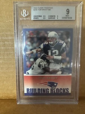Tom Brady - BGS 9 - 2002 Fleer Tradition #256 - 2nd Year - Low POP  - Image 1 of 2