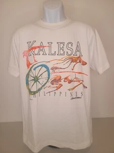 Vintage 1995 Great Outdoors "Kalesa Philippines" Filipiniana White Graphic Shirt - Bild 1 von 8