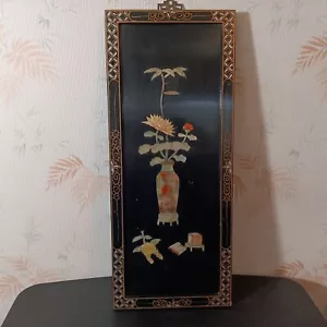 Exquisite Antique Oriental Jade 24" X 10" Wall Hanging - Picture 1 of 8