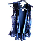 Morrissey Womens Liquid Sequin Vest Black Size XS New