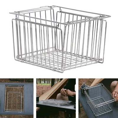 Faltbarer Edelstahl Abtropfkorb für IGT Klapptisch Mehrzweckkorb - Bild 1 von 4