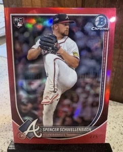 2025 Bowman Chrome Spencer Schwellenbach #84 RC Rookie RED /5 SSP - Picture 1 of 2