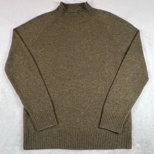 J. Crew Sweater Mens M Green Donegal-Style Wool Roll Neck Raglan Speckled J7718 - Picture 1 of 15