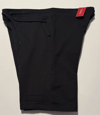 Black Fleece Shorts Mens XL Guess Zip Pocket French Terry - Image 1 of 4
