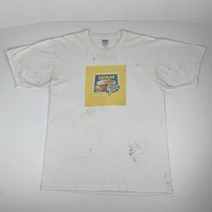 Vintage Spam T-Shirt Crazy Taste Grunge Stained Y2k Tee Size Large - Picture 1 of 9