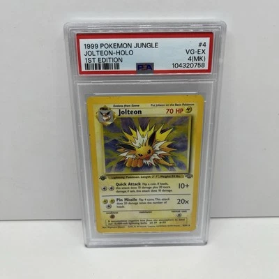 1999 Pokemon 1st Edition Jungle Jolteon Holo Rare #4 Graded PSA 4 MK READ - Image 1 of 2
