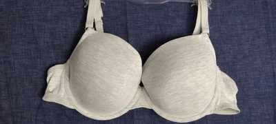PRIMARK 38C HEATER GRAY UNDERWIRE LIGHTLY PADDED BALCONY BRA COTTON SPANDEX Foto 1 de 4