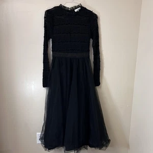 Vestido Midi Mable Tul Encaje Capricho Romántico Bruja Hada Talla Pequeña - Imagen 1 de 16