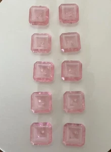 Vintage set of 10 Square Pink Buttons 10mm VGC - Picture 1 of 1