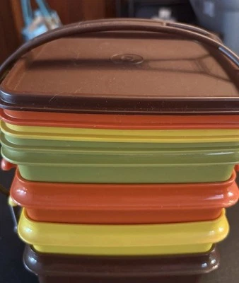 Vintage 70s Tupperware Lunchbox/Tiffin Brady Bunch - Image 1 of 3
