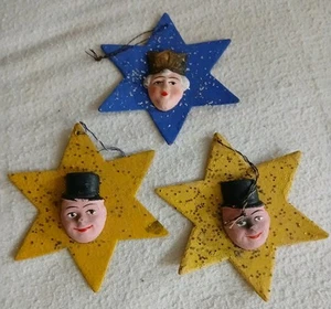 Circa 1930s German CHRISTMAS ORNAMENTS - SNOW QUEEN & CHIMNEY SWEEP - Picture 1 of 2