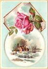 Victorian Trade Card-Lion Coffee-Woolson Spice Co Of Toledo, Oh-Winter Scene