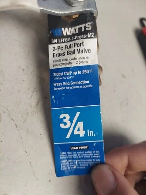 Válvula de bola de latón Watts 3/4" LFFBV-3-Press-M2 Foto 1 de 4