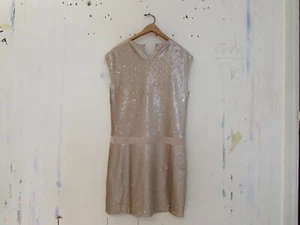 Women's Halston Sequin minidress with drop waist size small - Picture 1 of 11