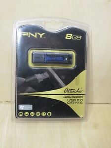NEW SEALED PNY Attache 8GB Classic USB 2.0 Flash Drive BLACK 