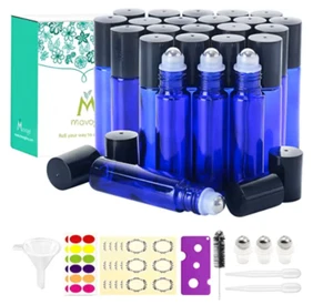 NIB! Essential Oils Roller Bottles - Cobalt Blue, Glass  - 10 ml, Never Used! - Picture 1 of 3
