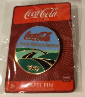Coca-Cola Collectible Lapel pin New Sealed "Along the Highway to Anywhere"  1949 - Image 1 of 4