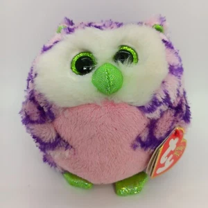 Ty Beanie Babies - Beanie Ballz - POzzy the Owl - Plush Doll - 5" - Picture 1 of 6