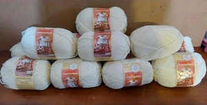 Hilo Natura Tiffany Pompadour blanco roto con brillo 12 madejas 1,75 oz vintage - Imagen 1 de 7