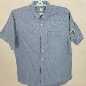 PETER MILLAR Copperheads Golf Course Innisbrook Button Shirt ~ Blue White ~Large - Picture 1 of 7