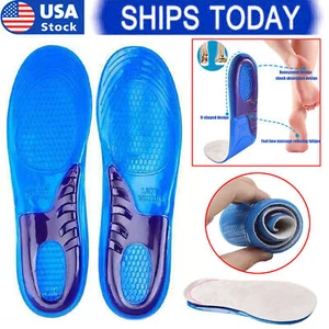 Man Women Silicone Gel Insoles Shock Insoles orthopedic Massaging Shoe Inserts - Picture 1 of 14