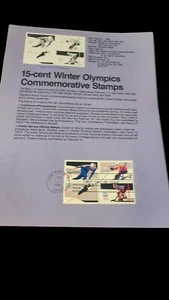 15c Winter Olympics First Day Issue Souvenir Page-Scott# 1795-98-Issued 1980 - Picture 1 of 1