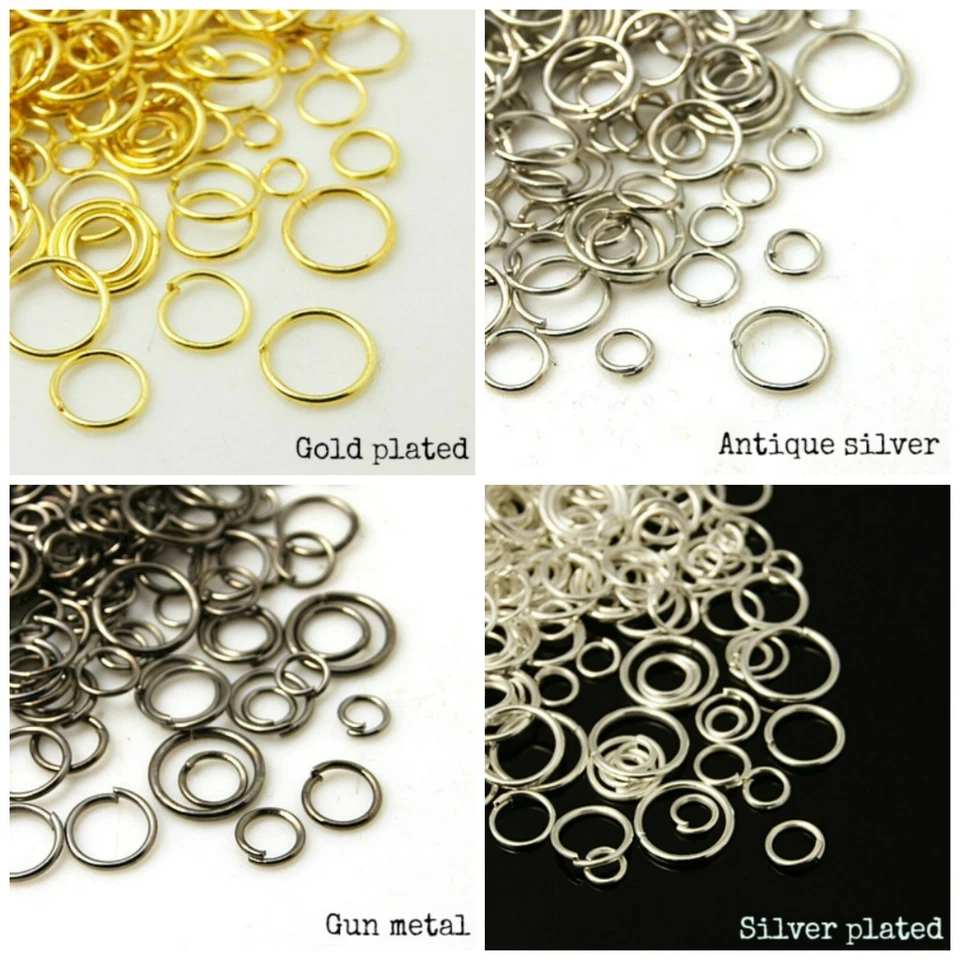 QWYRKY CRAFTS Jump Rings Silver Plated Gold Bronze Black Good Quality Includes Strong Rings