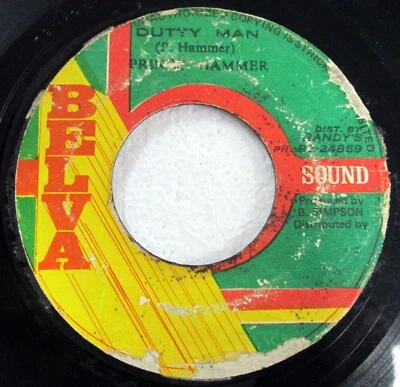 PRINCE HAMMER 45 Dutty Man/Three Miles Style on Belva reggae jamaica soul c4371 - Image 1 of 2